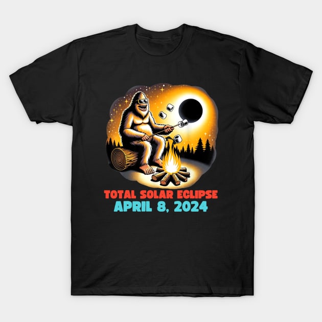 Solar Eclipse 2024 Bigfoot, April 8 2024, Funny Eclipse Event 2024 T-Shirt by artbyhintze